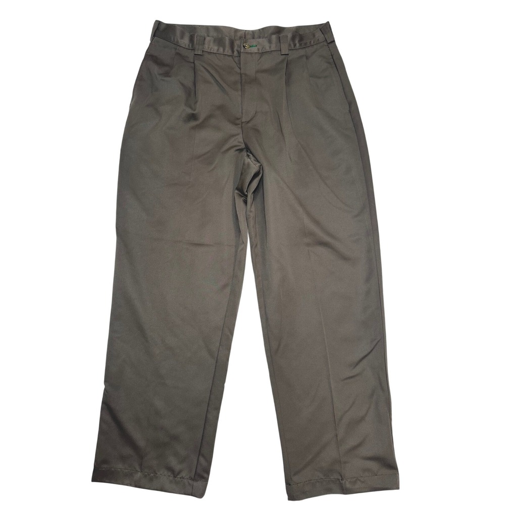Tommy Hilfiger Mens Dress Pants 34x32 Brown Pleated Front‎ Chino Trousers
